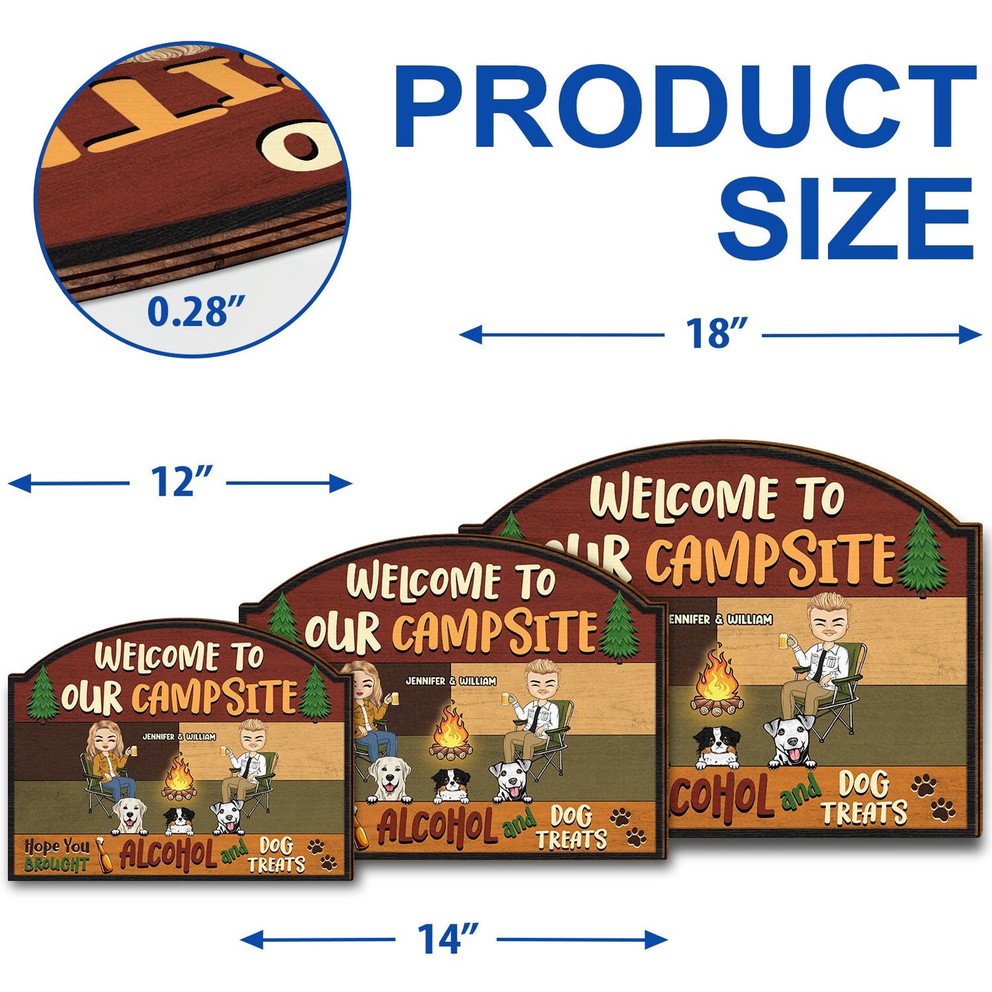 Welcome To Our Campsite Dog Treats - Gift For Couples - Personalized Custom Shaped Wood Sign