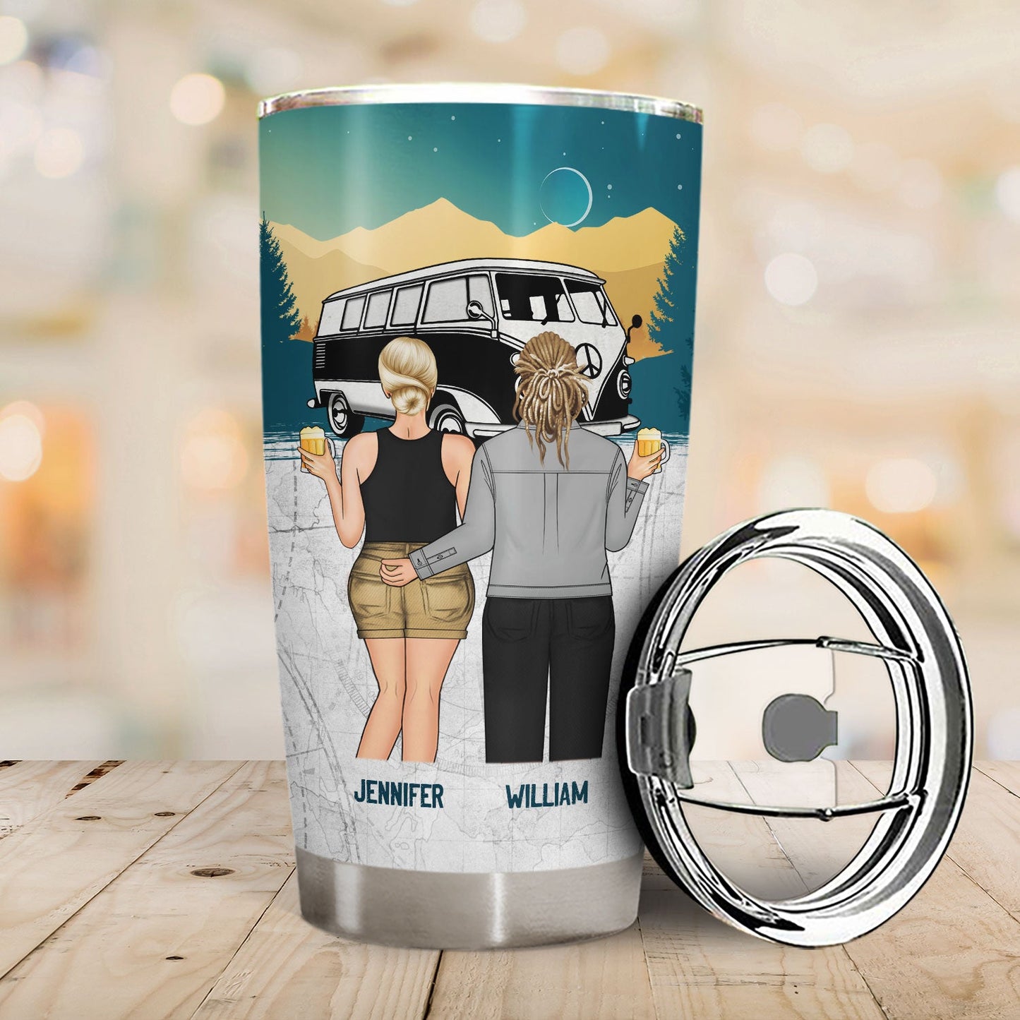 Camping We're Drunk Back View - Gift For Besties - Personalized Custom Tumbler