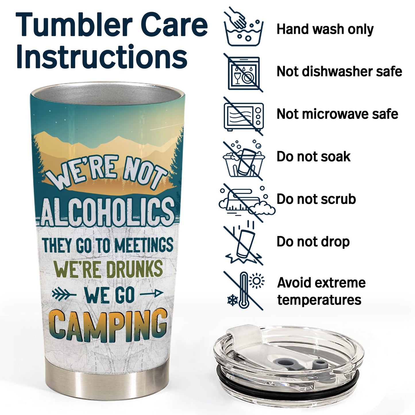 Camping We're Drunk Back View - Gift For Besties - Personalized Custom Tumbler