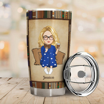 Reading My Reading Tumbler I‘m A Bookaholic - Gift For Book Lovers - Personalized Tumbler