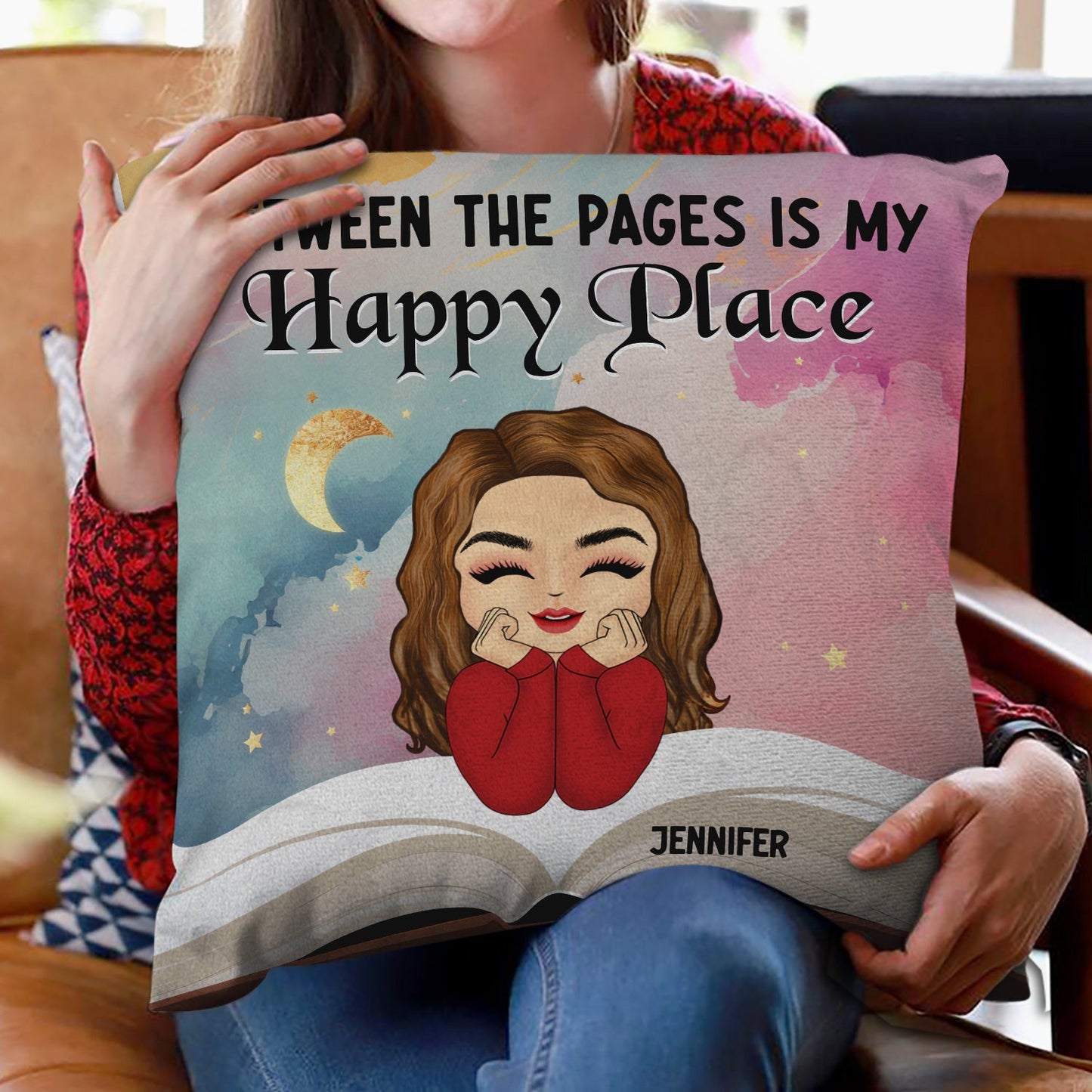 Reading My Happy Place - Gift For Book Lovers - Personalized Pillow