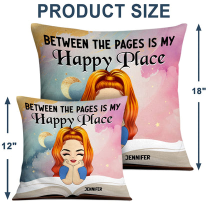 Reading My Happy Place - Gift For Book Lovers - Personalized Pillow