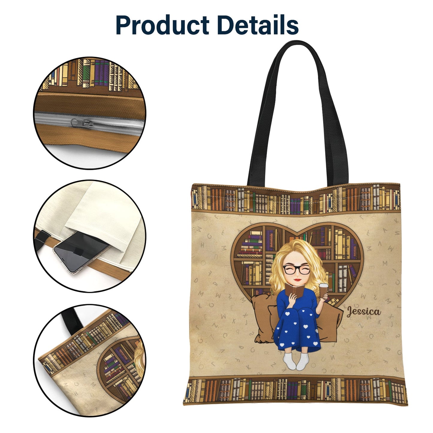 Reading My Weekend Is All Booked - Gift For Book Lovers - Personalized Zippered Canvas Bag