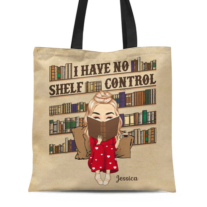 Reading Girl Boy I Have No Shelf Control - Gift For Book Lovers - Personalized Zippered Canvas Bag