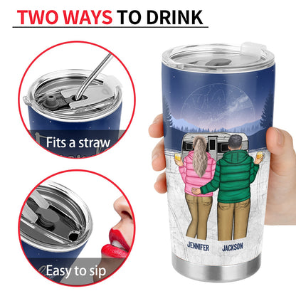 Star Map Winter Camping Friends Are Like Stars - Gift For Bestie - Personalized Tumbler