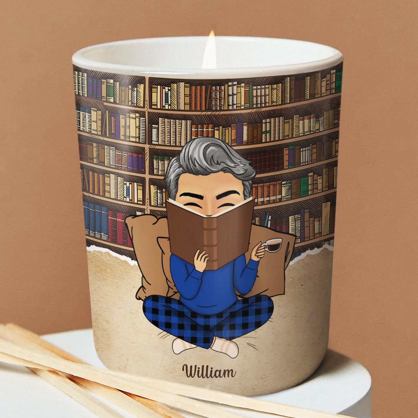 Reading Just A Girl Who Loves Books - Gift For Book Lovers - Personalized Scented Candle With Wooden Lid