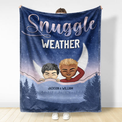 Snuggle Weather - Gift For Couples - Personalized Fleece Blanket