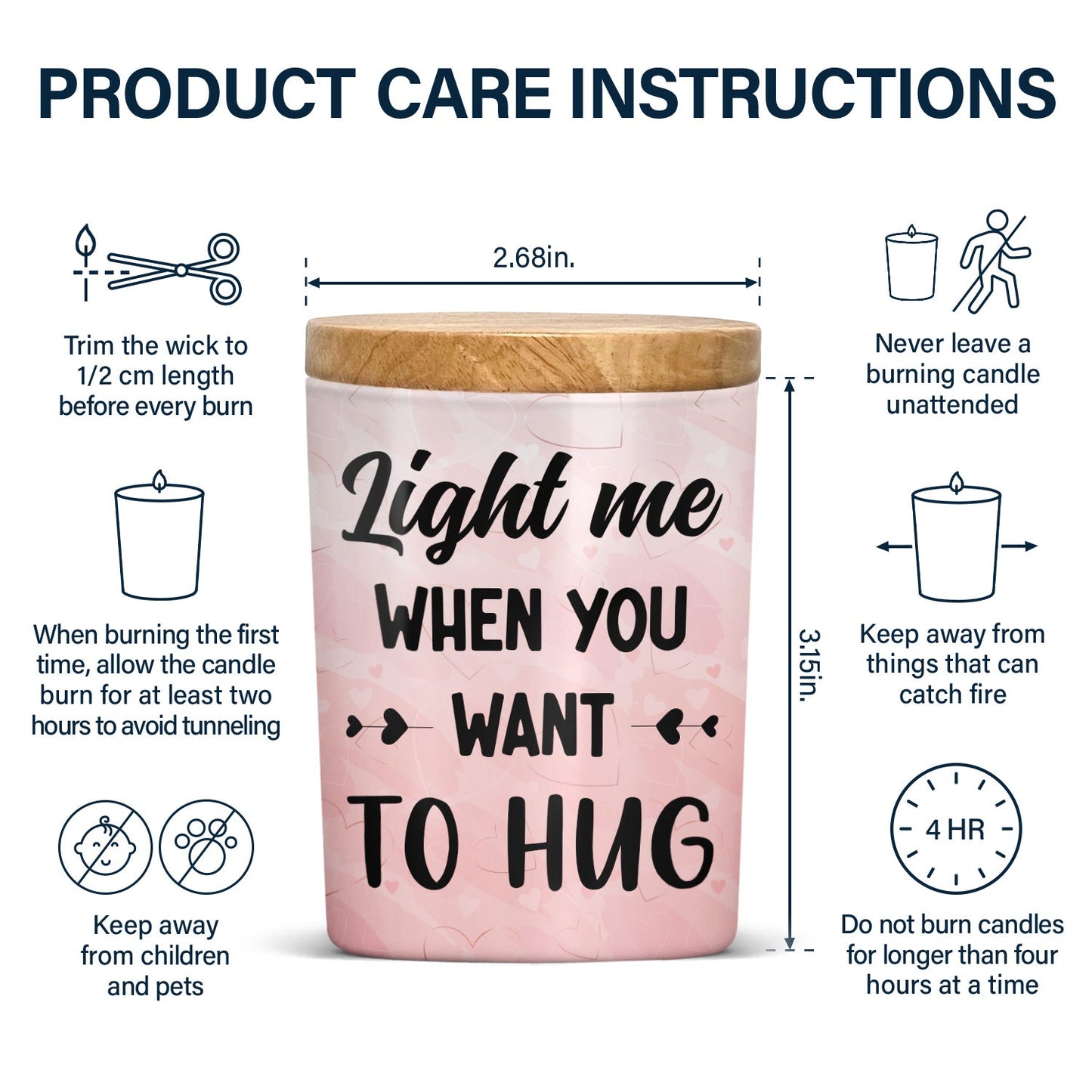 Light Me When You Want - Gift For Couples - Personalized Scented Candle With Wooden Lid