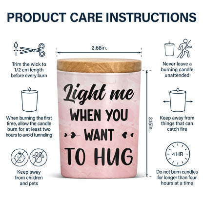 Light Me When You Want - Gift For Couples - Personalized Scented Candle With Wooden Lid