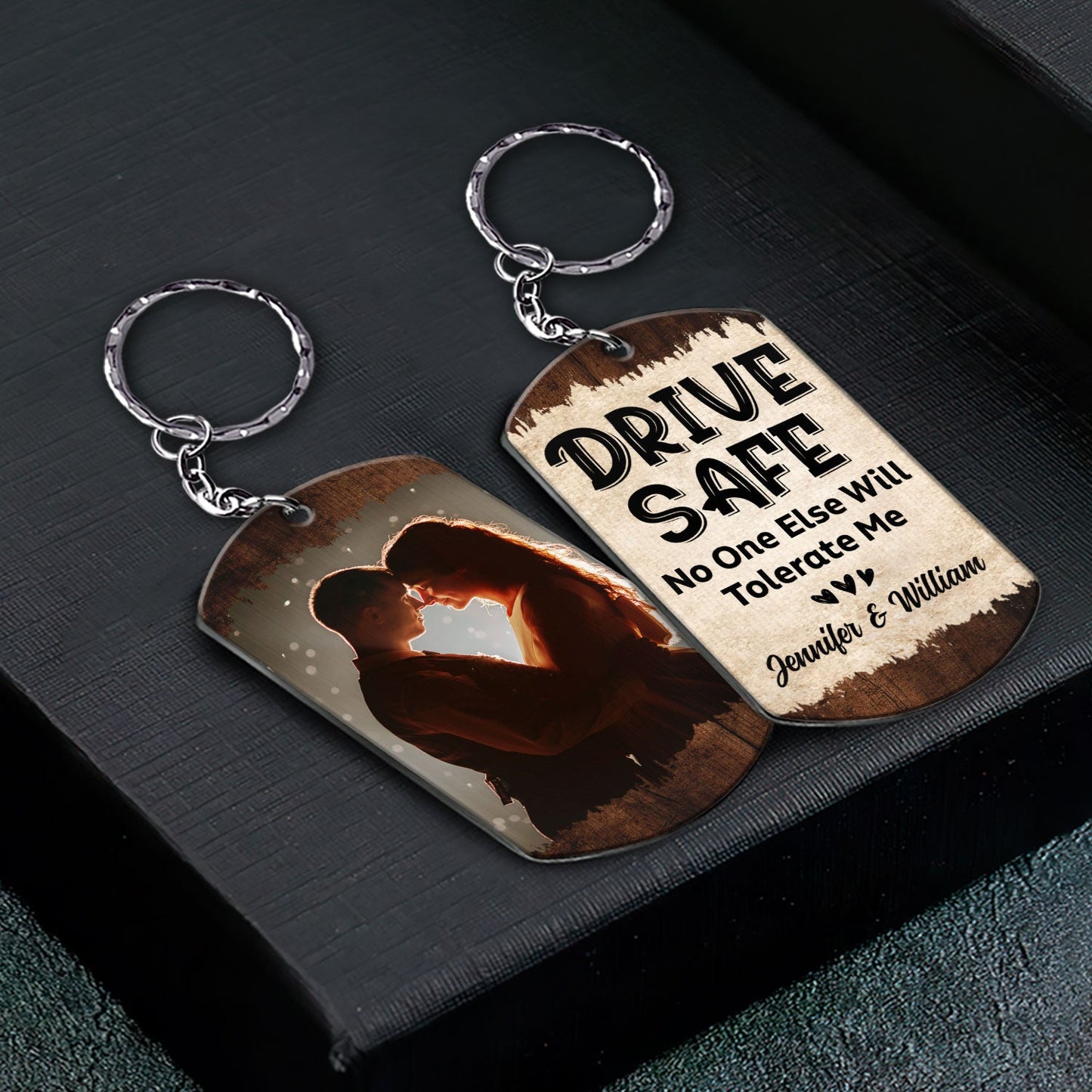 Custom Photo No One Else Will Tolerate Me - Gift For Couples - Personalized Aluminum Keychain