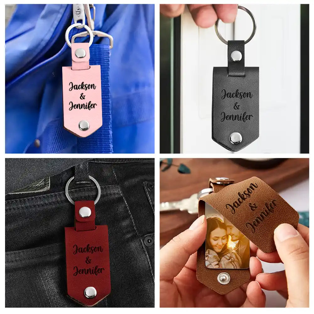 Custom Photo You Are My Favorite - Gift For Couples - Personalized Leather Photo Keychain