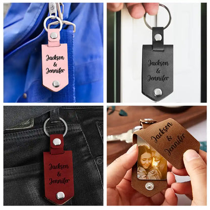 Custom Photo You Are My Favorite - Gift For Couples - Personalized Leather Photo Keychain