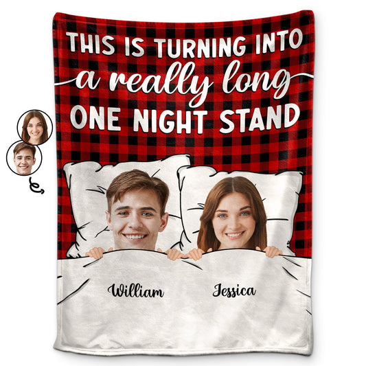 Custom Photo Long One Night Stand - Gift For Couples - Personalized Fleece Blanket