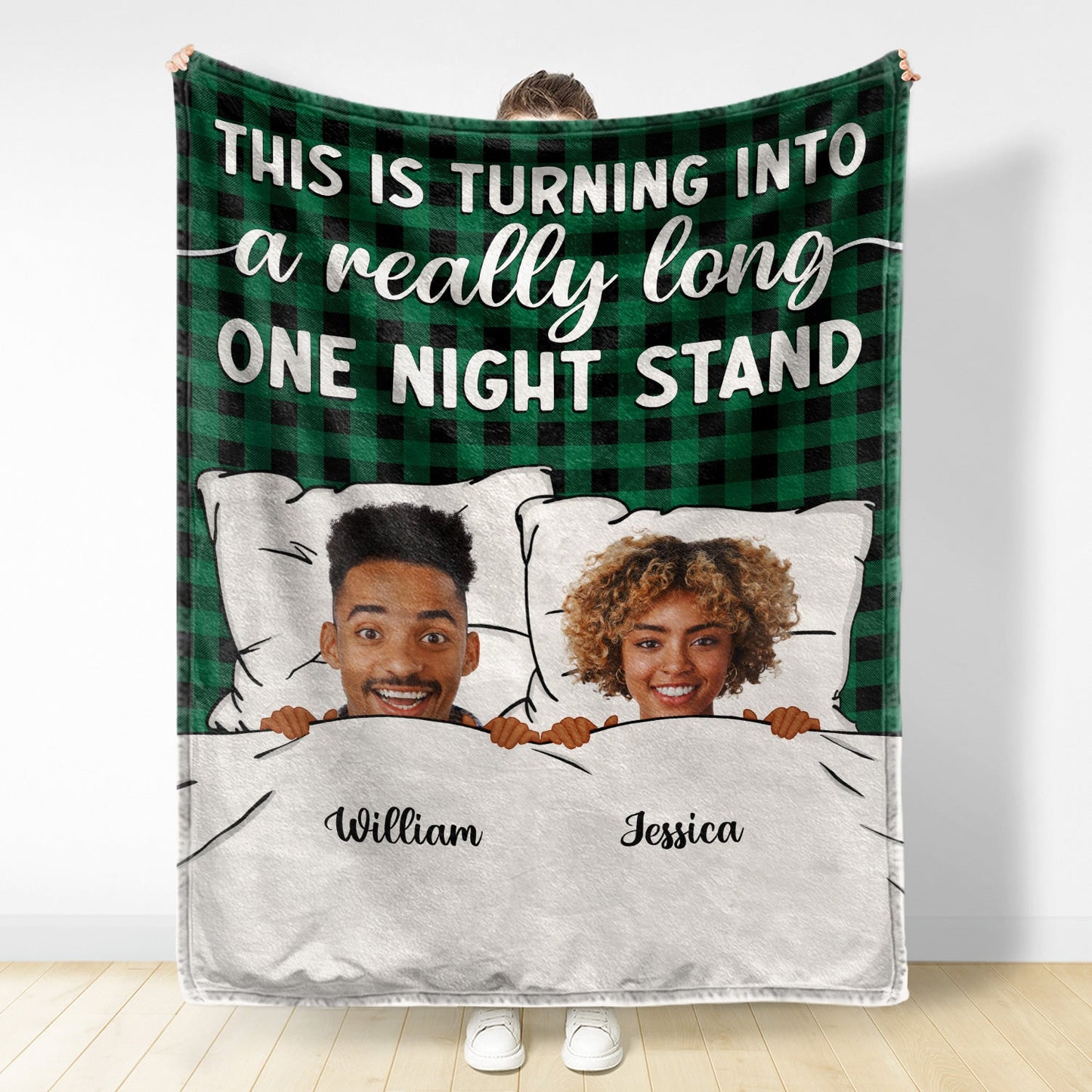 Custom Photo Long One Night Stand - Gift For Couples - Personalized Fleece Blanket