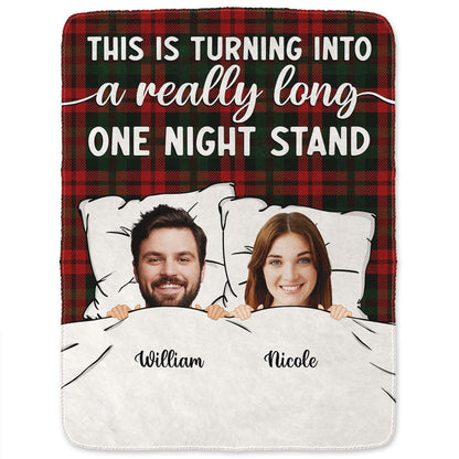Custom Photo Long One Night Stand - Gift For Couples - Personalized Fleece Blanket