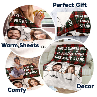 Custom Photo Long One Night Stand - Gift For Couples - Personalized Fleece Blanket