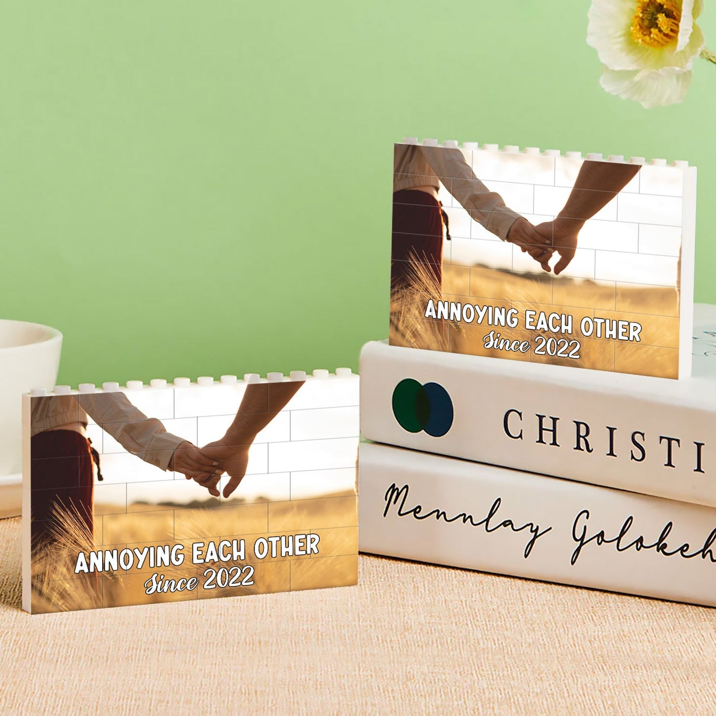 Custom Photo Annoying Each Other Since - Gift For Couple - Personalized Horizontal Rectangle Building Brick Blocks