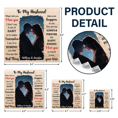 Custom Photo To My Wife - Gift For Couples - Personalized Square Shaped Building Brick Blocks