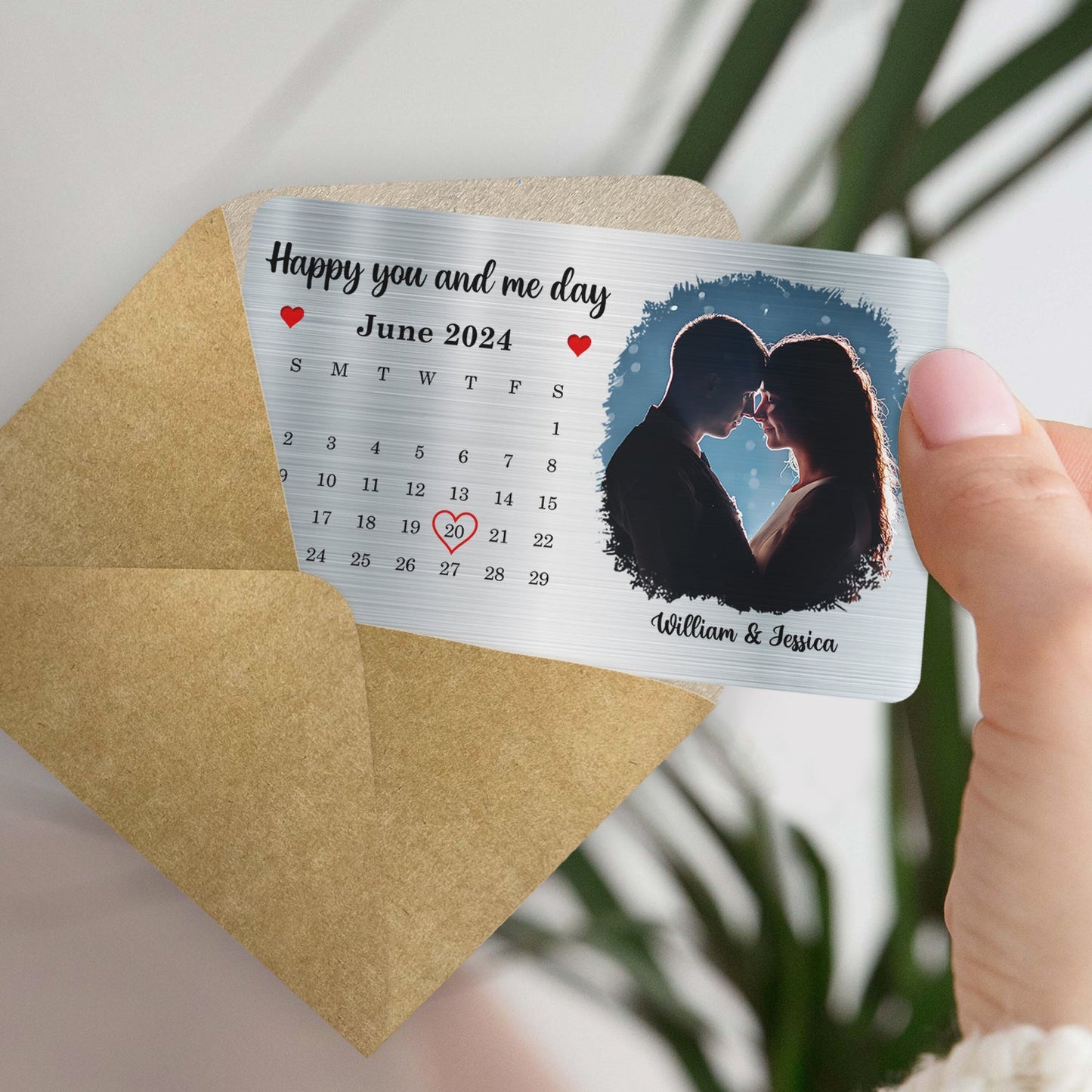 Custom Photo Couple It's You And Me Day - Gift For Couples - Personalized Aluminum Wallet Card