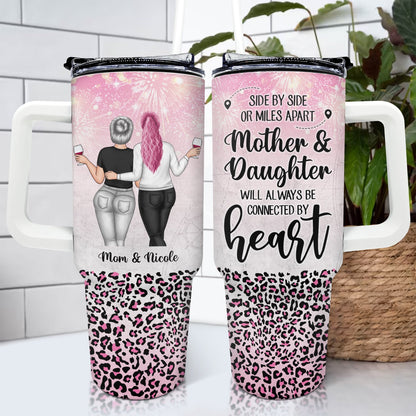 Side By Side - Gift For Mother - Personalized 40oz Tumbler With Straw