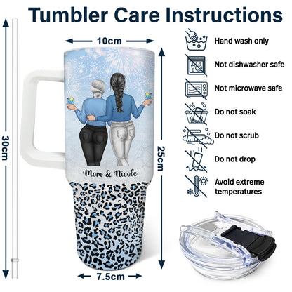 Side By Side - Gift For Mother - Personalized 40oz Tumbler With Straw