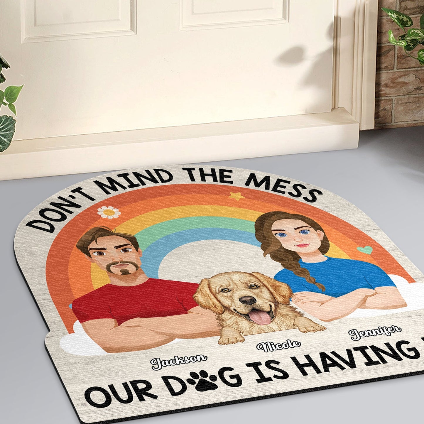 Don't Mind The Mess - Gift For Dog Mom, Dog Dad, Dog Lovers - Personalized Custom Shaped Doormat