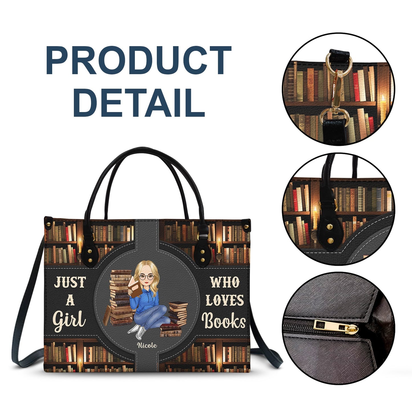 Just A Girl Who Loves Books - Gift For Reading Lovers - Personalized Leather Bag