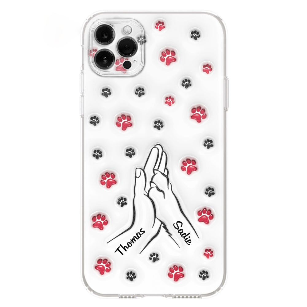 Paw And Hand - Personalized Custom 3D Inflated Effect Phone Case