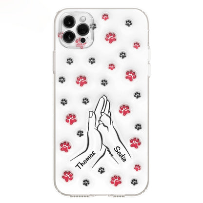 Paw And Hand - Personalized Custom 3D Inflated Effect Phone Case