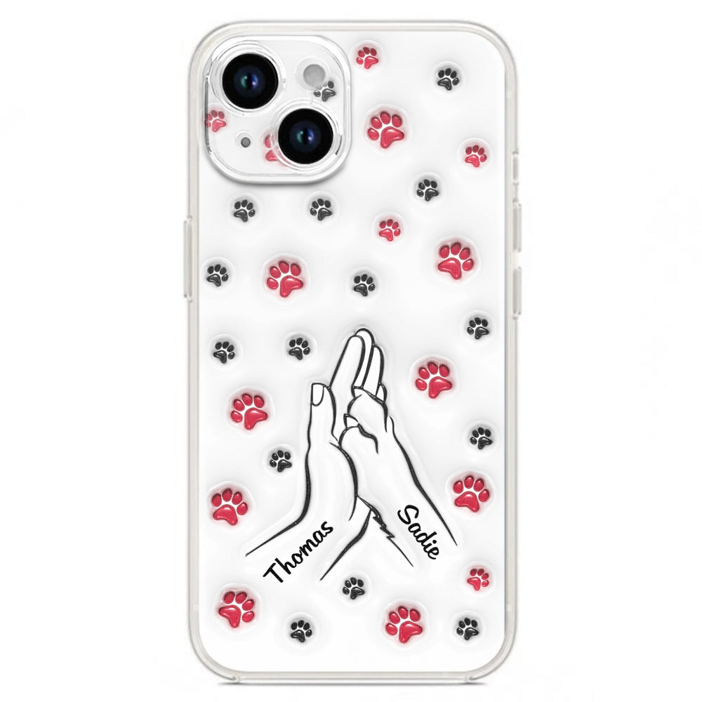 Paw And Hand - Personalized Custom 3D Inflated Effect Phone Case