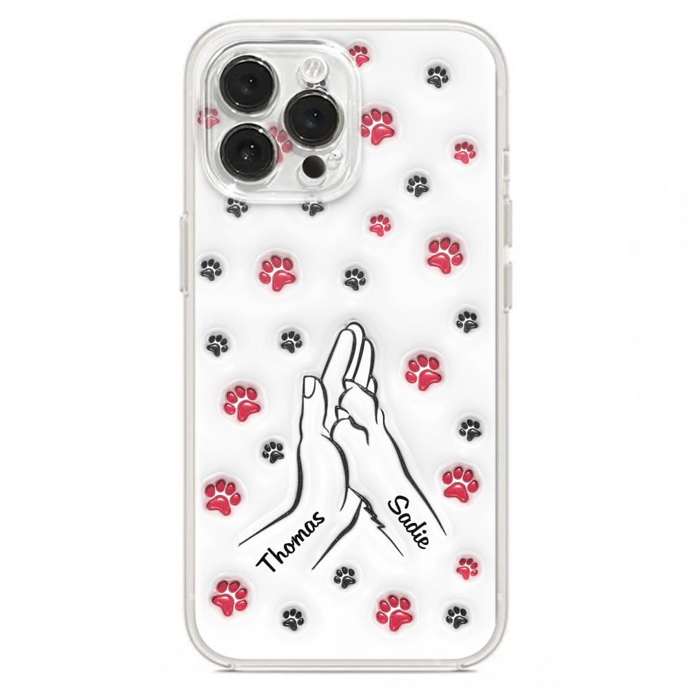 Paw And Hand - Personalized Custom 3D Inflated Effect Phone Case