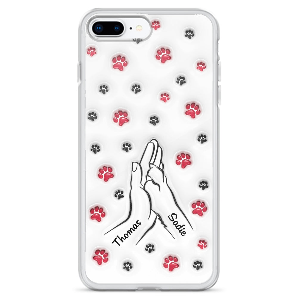 Paw And Hand - Personalized Custom 3D Inflated Effect Phone Case