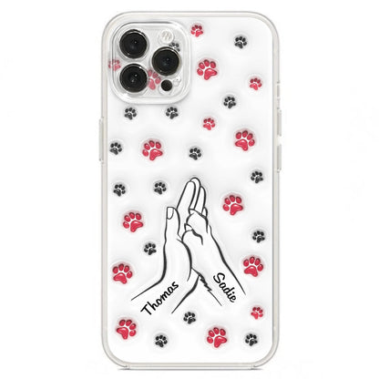 Paw And Hand - Personalized Custom 3D Inflated Effect Phone Case