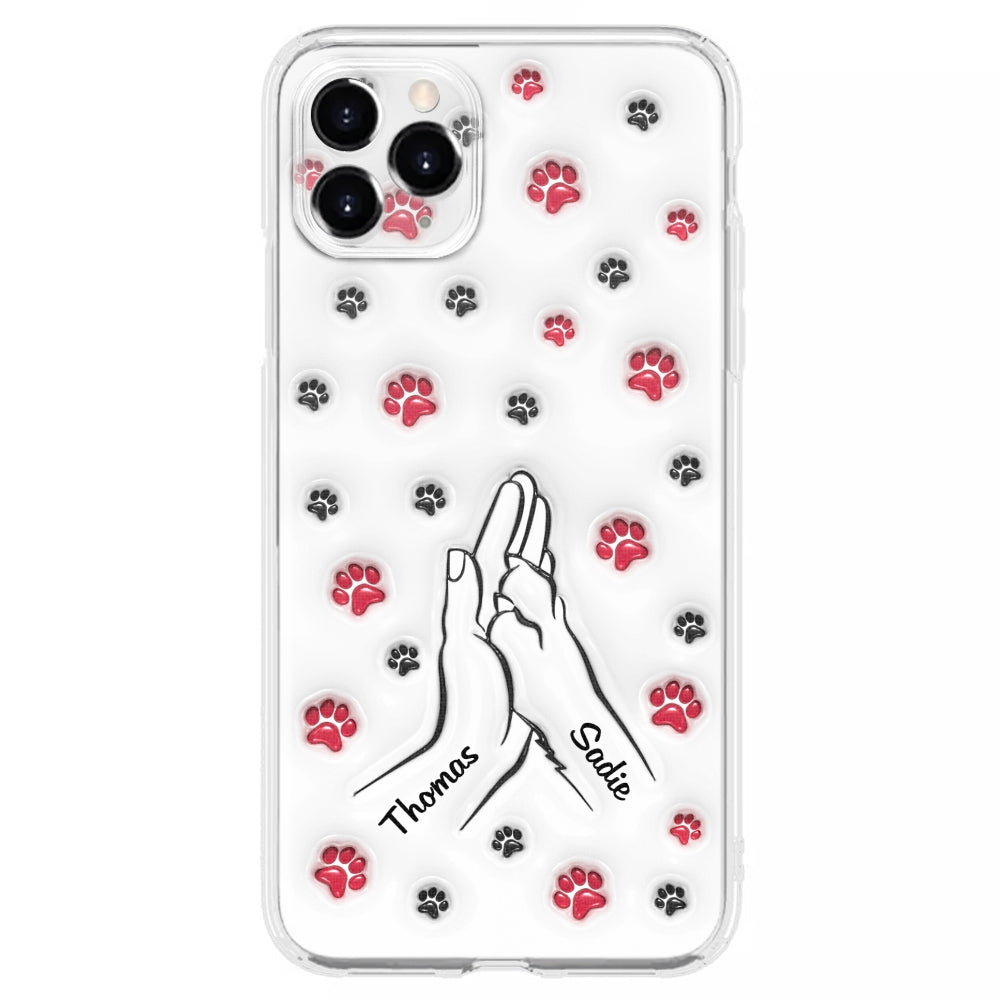 Paw And Hand - Personalized Custom 3D Inflated Effect Phone Case