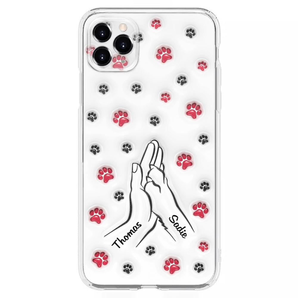 Paw And Hand - Personalized Custom 3D Inflated Effect Phone Case