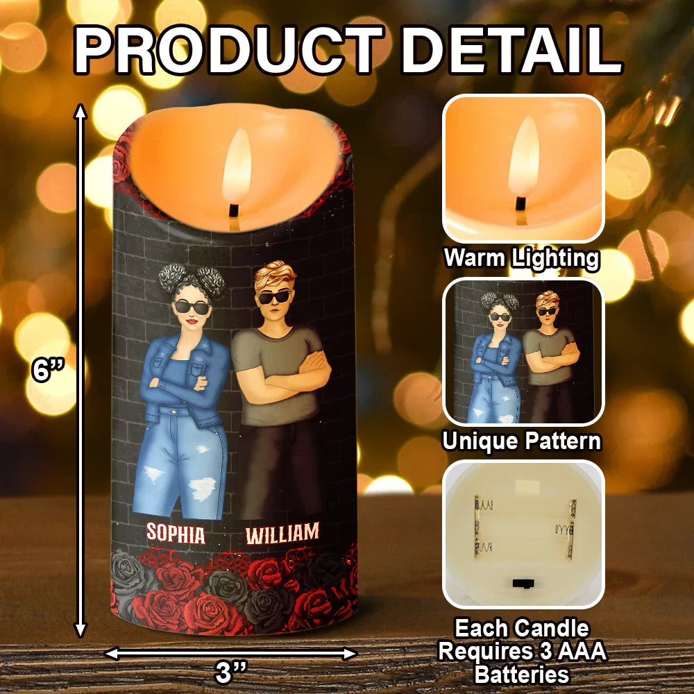 Gift For Bestie,Funny - Because Of You I Laugh A Little Harder - Personalized Flameless LED Candle