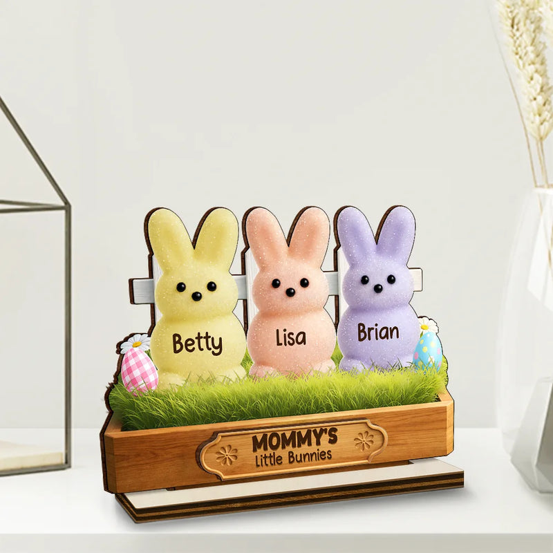 Grandma's Little Bunnies 3D Inflated Effect Printed - Personalized Custom Shaped Wooden Plaque