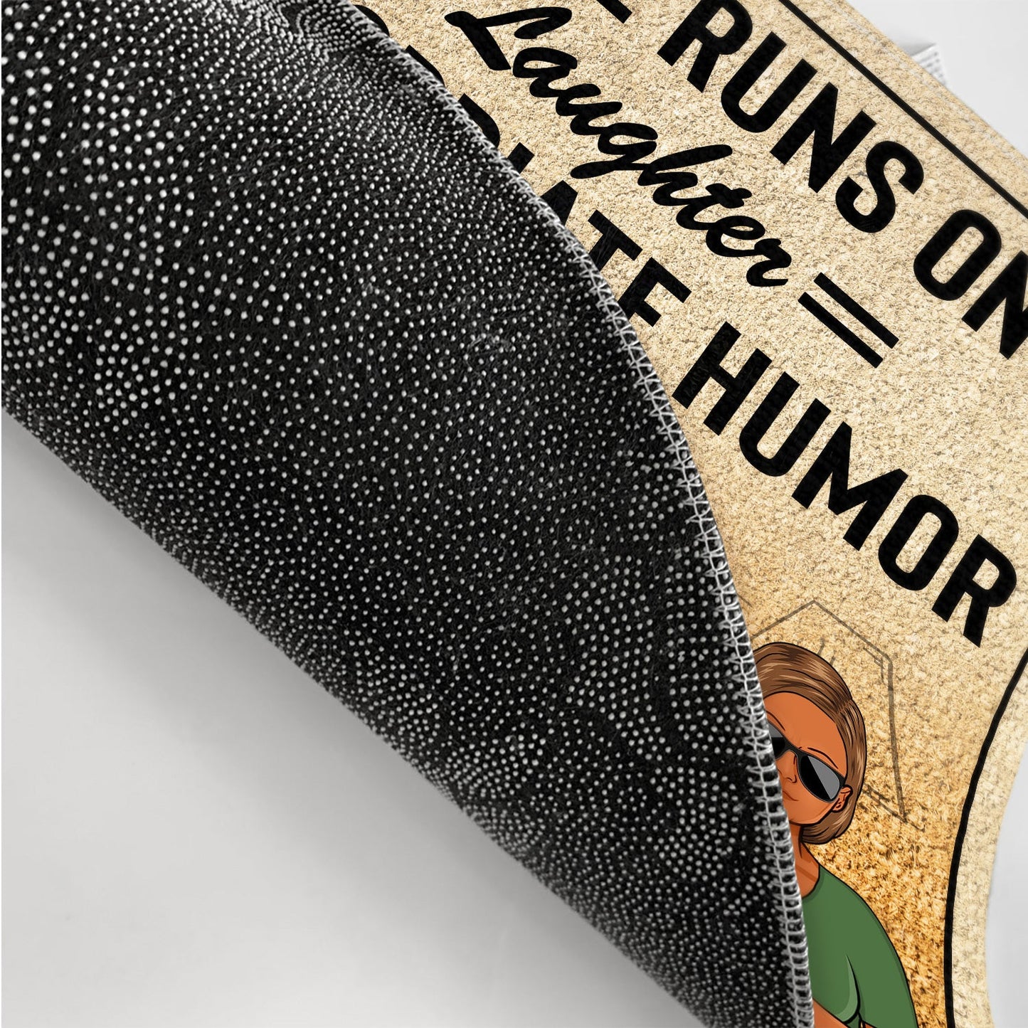 This House Runs On Inappropriate Humor Husband Wife Kids - Birthday, Loving, Funny, Home Decor Gift For Family, Parent, Grandparent - Personalized Custom Doormat