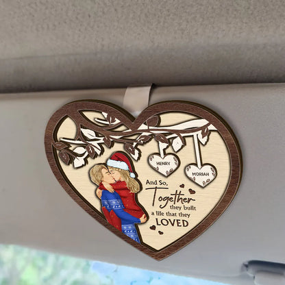 And So Together They Built A Life They Loved Couples - Personalized Custom Shaped Car Visor Clip