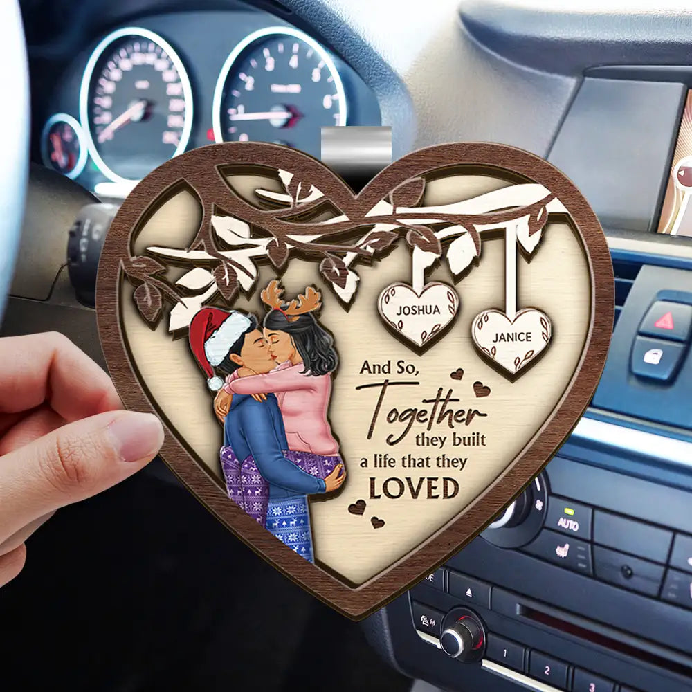 And So Together They Built A Life They Loved Couples - Personalized Custom Shaped Car Visor Clip