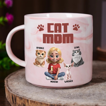 A Bond That Can't Be Broken Cat Mom Cat Dad - Personalized Marble Mug