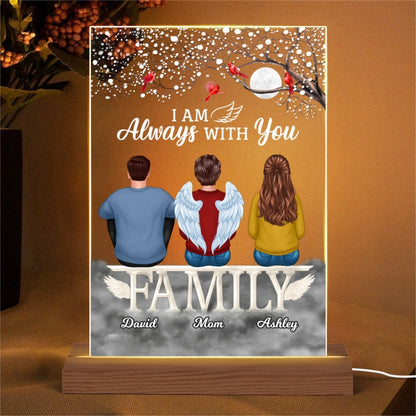 Family Sitting On Text Memorial Remembrance Personalized Rectangle Acrylic Plaque LED Lamp Night Light