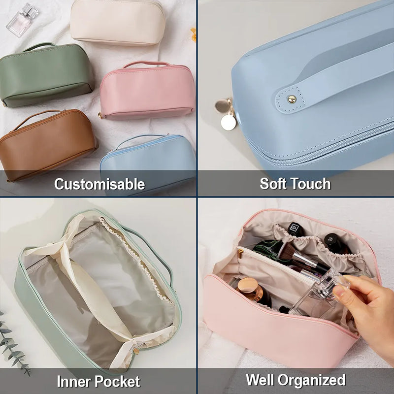All My Cruise Crap - Personalized Embroidered Leather Makeup Bag