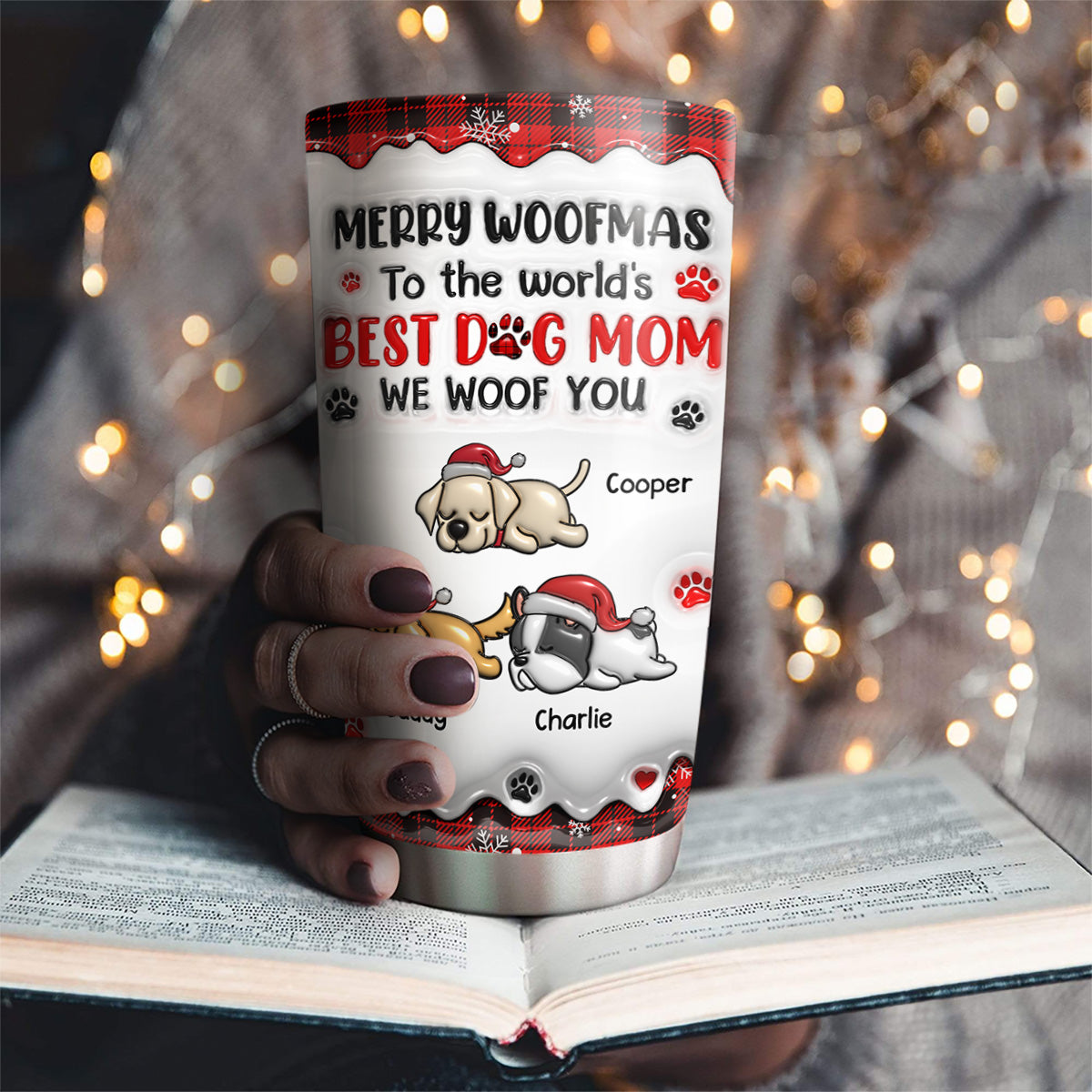 My Best Dog Mom In The World  - Personalized Custom 3D Inflated Effect Tumbler