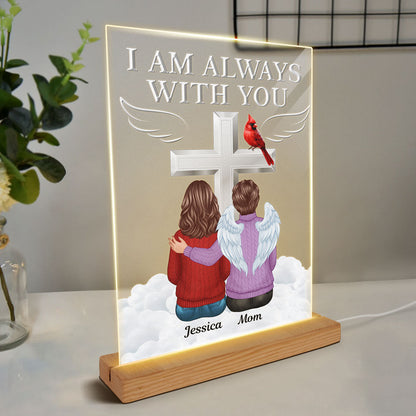 Always With You Family Memorial Keepsake Remembrance Sympathy Gift Personalized Acrylic Plaque With LED Night Light
