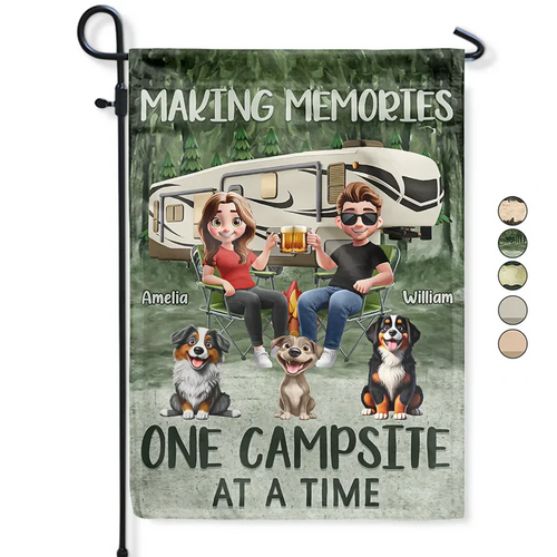 Making Memories One Campsite At A Time Dog - Personalized Flag