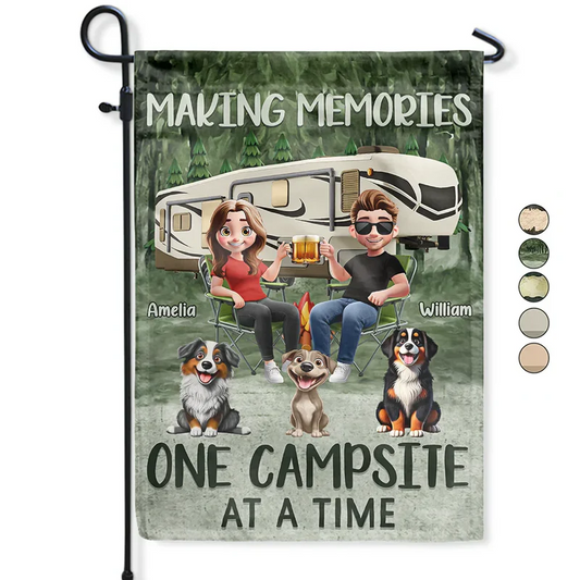 Making Memories One Campsite At A Time Dog - Personalized Flag