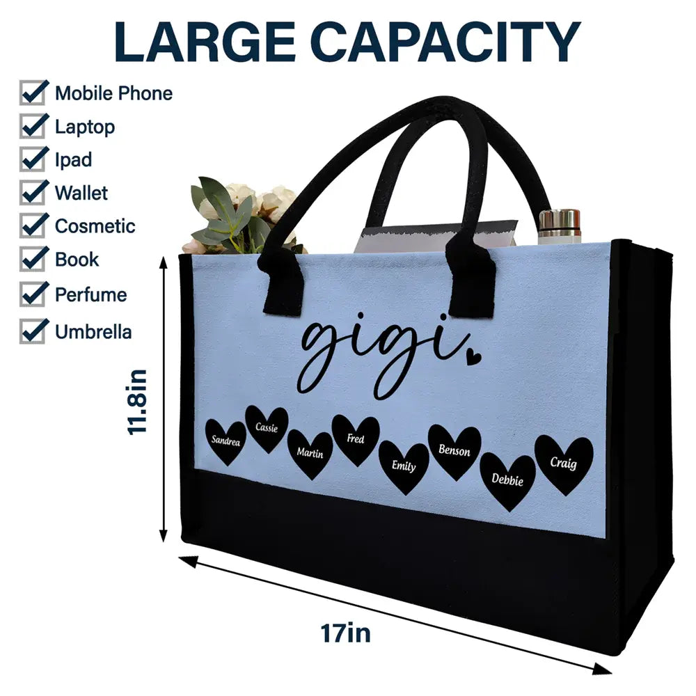 Mama Gigi Grandma - Personalized Canvas Tote Bag Tote Bag The Next Custom Gift