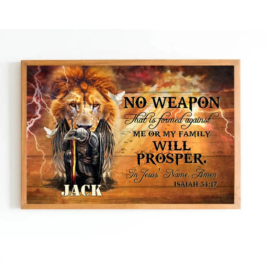 Man Warrior - No Weapon Formed Against Us Shall Prosper - Personalized Poster Canvas (TL) Poster The Next Custom Gift