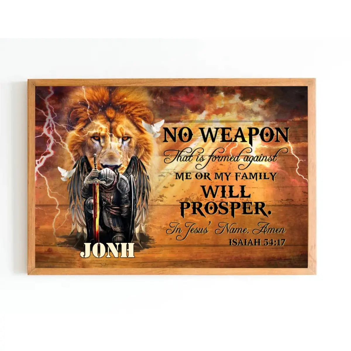 Man Warrior - No Weapon Formed Against Us Shall Prosper - Personalized Poster Canvas (TL) Poster The Next Custom Gift